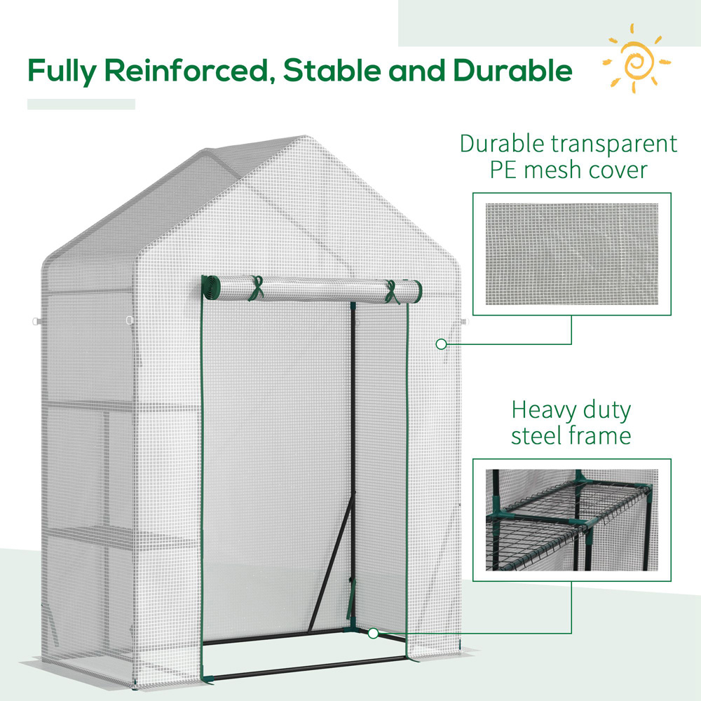Outsunny White 4.7 x 2.4ft Portable Greenhouse Image 7
