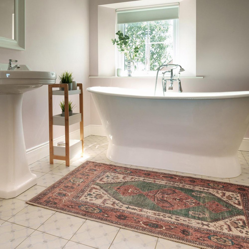 Kukoon Faro Terracotta Flat Vintage Rug 200 x 290cm Image 1