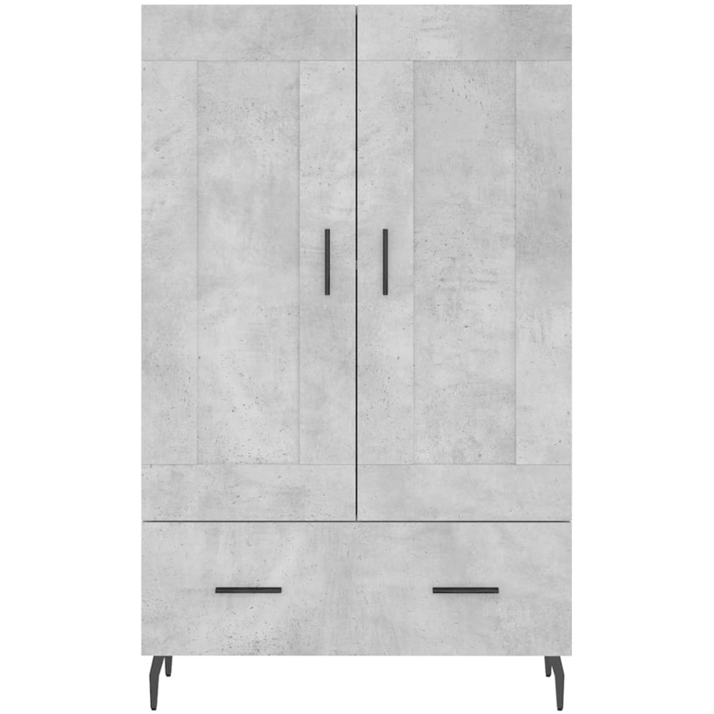 vidaXL 2 Wooden Door Single Drawer Concrete Grey Highboard Image 5