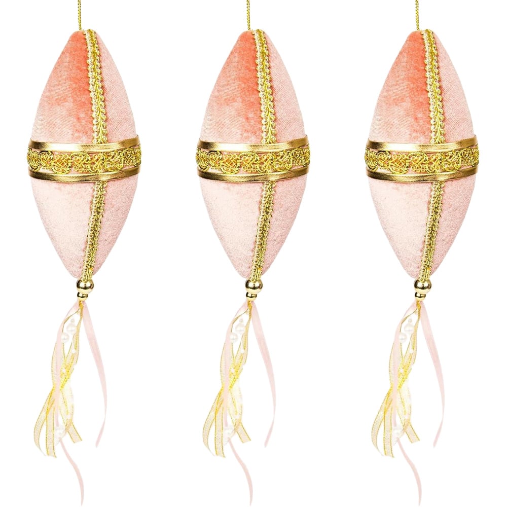 Shatchi Pink Nut Bauble 3 Pack Image 1