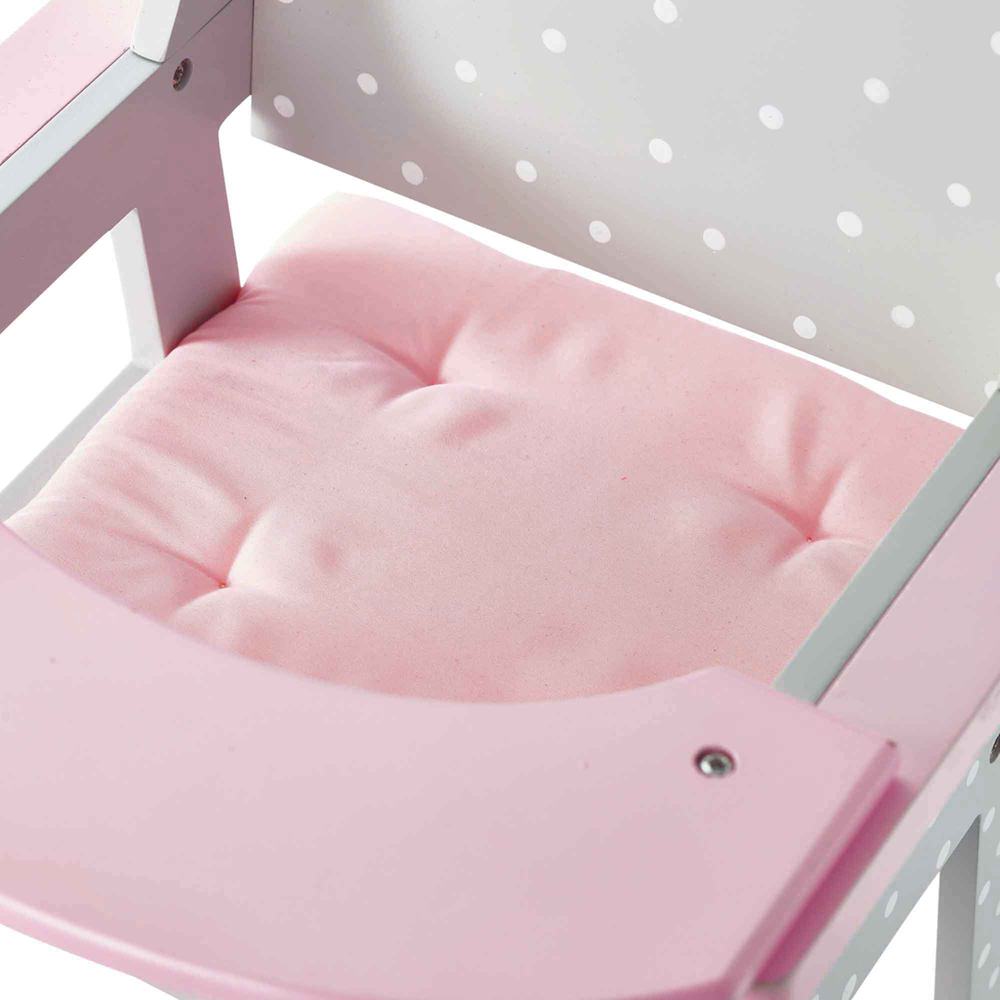 Teamson Kids Olivia's Little World Grey Polka Dots Princess Baby Doll High Chair Image 5
