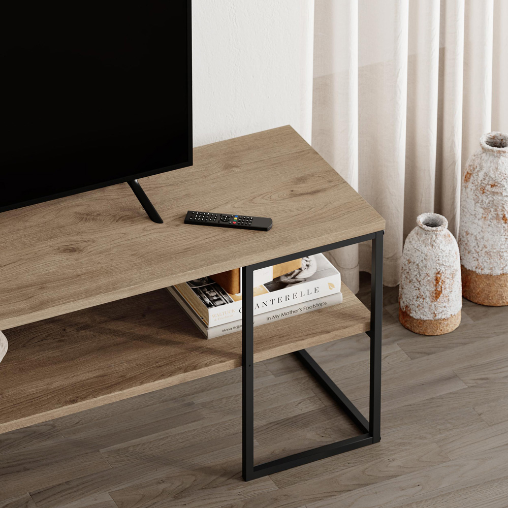 Decortie Black Friday Single Shelf Natural Oak TV Stand Image 3