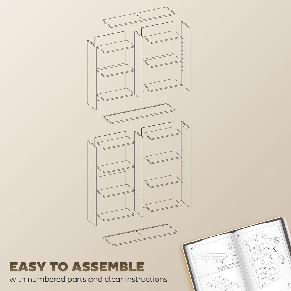 HOMCOM 18 Shelf White DVD and CD Media Storage Unit Image 7
