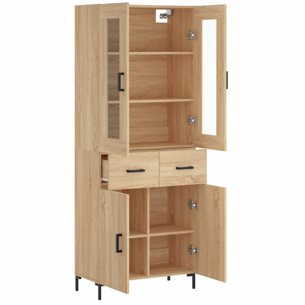 vidaXL 4 Door 2 Drawer Sonoma Oak Highboard Image 4