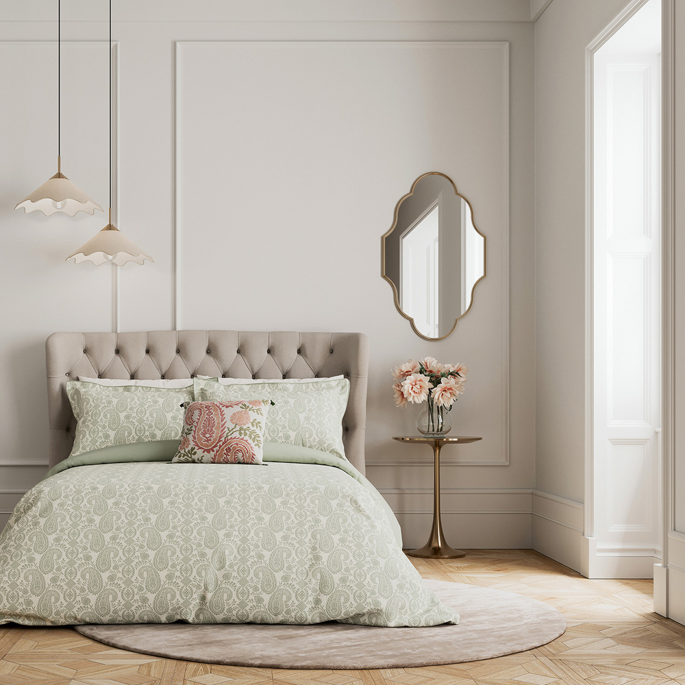 V&A Silk Road Paisley King Size Sage Duvet Set Image 5