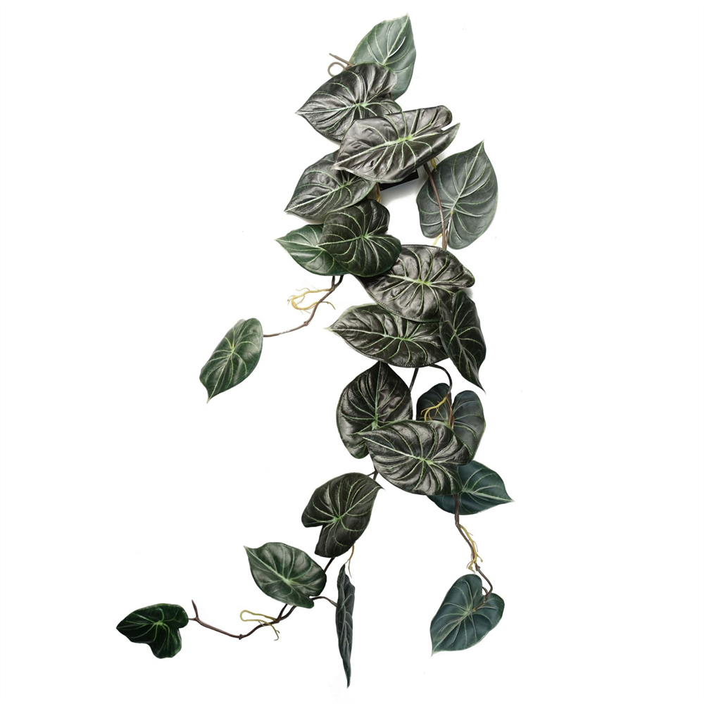 Leaf Dark Green Trailing Alocasia Dragon Scale Hanging Artificial Plant 4ft 6 Pack Image 5