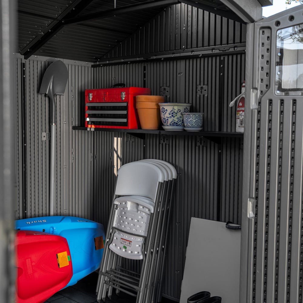 Lifetime Products 9.5 x 7ft Double Door Side Entry Garden Storage Shed Image 6