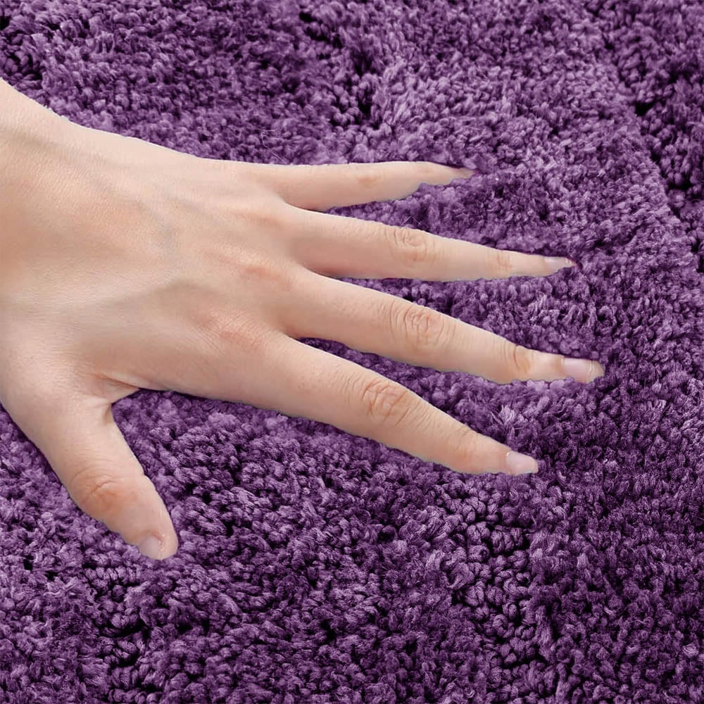 Velosso Linear Purple Bath Mat Set Image 4