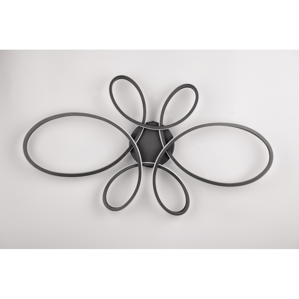 TRIO Fly Black Matt Integrated LED Ceiling Light Image 7