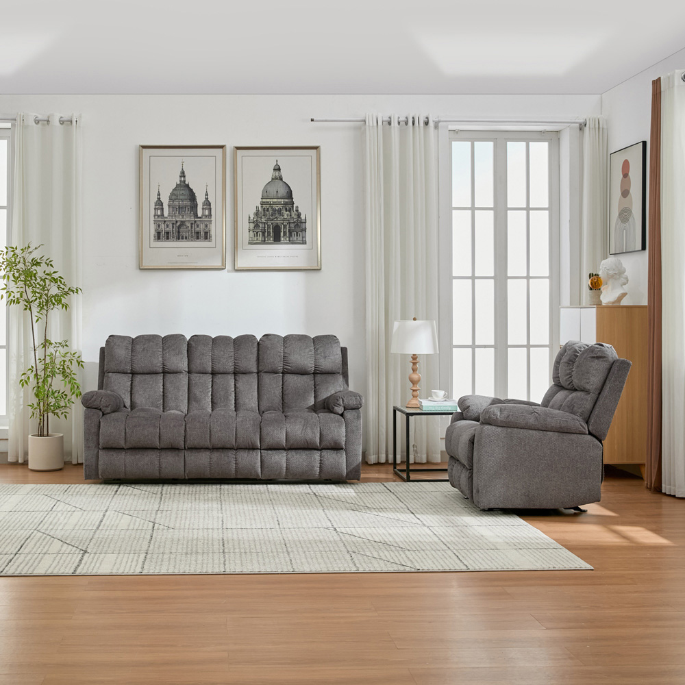 Furniture One 4 Seater Manual Recliner Sofa Set Image 3