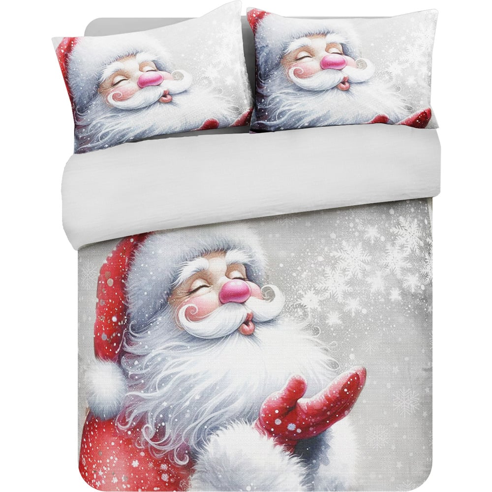 Velosso King Size Grey Santa Kiss Panel Duvet Set Image 2