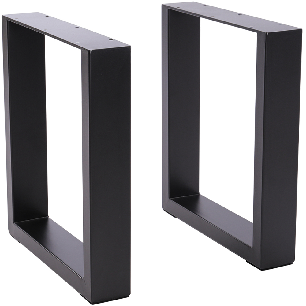 Living and Home Black Industrial Heavy Duty Rectangular Iron Table Legs 35 x 40cm 2 Pack Image 3