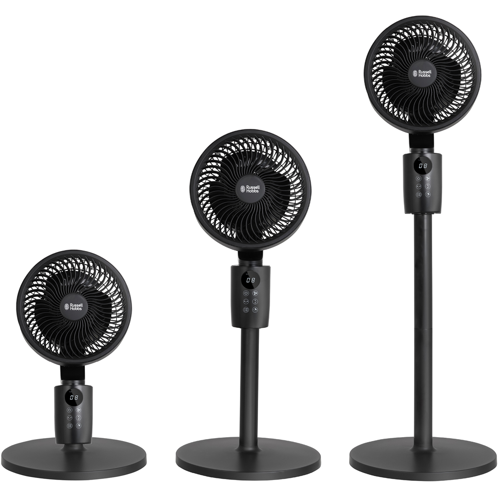 Russell Hobbs 3-in-1 Black Height Adjustable Oscillating Pedestal Circulator Fan with Remote 40 inch Image 2