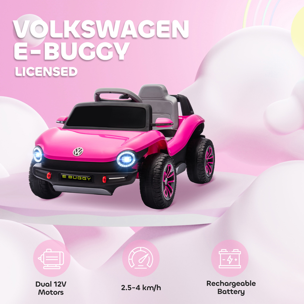 Tommy Toys Pink Volkswagen Licensed Kids Electric Car with Remote Image 4