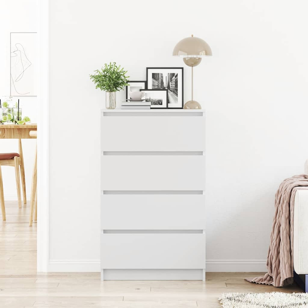 vidaXL 4 Drawer White Sideboard Image 9