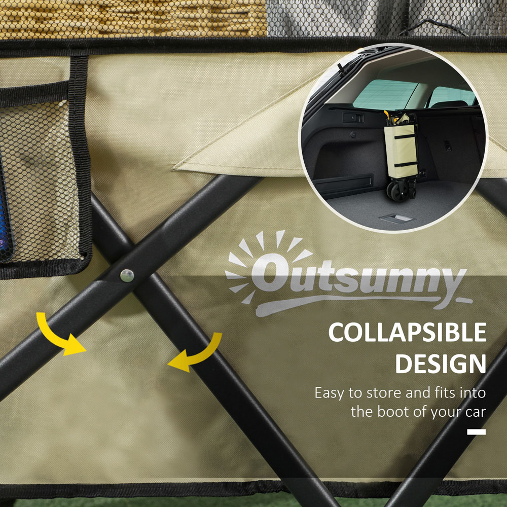 Outsunny Khaki Folding Garden Trolley 180L Image 5