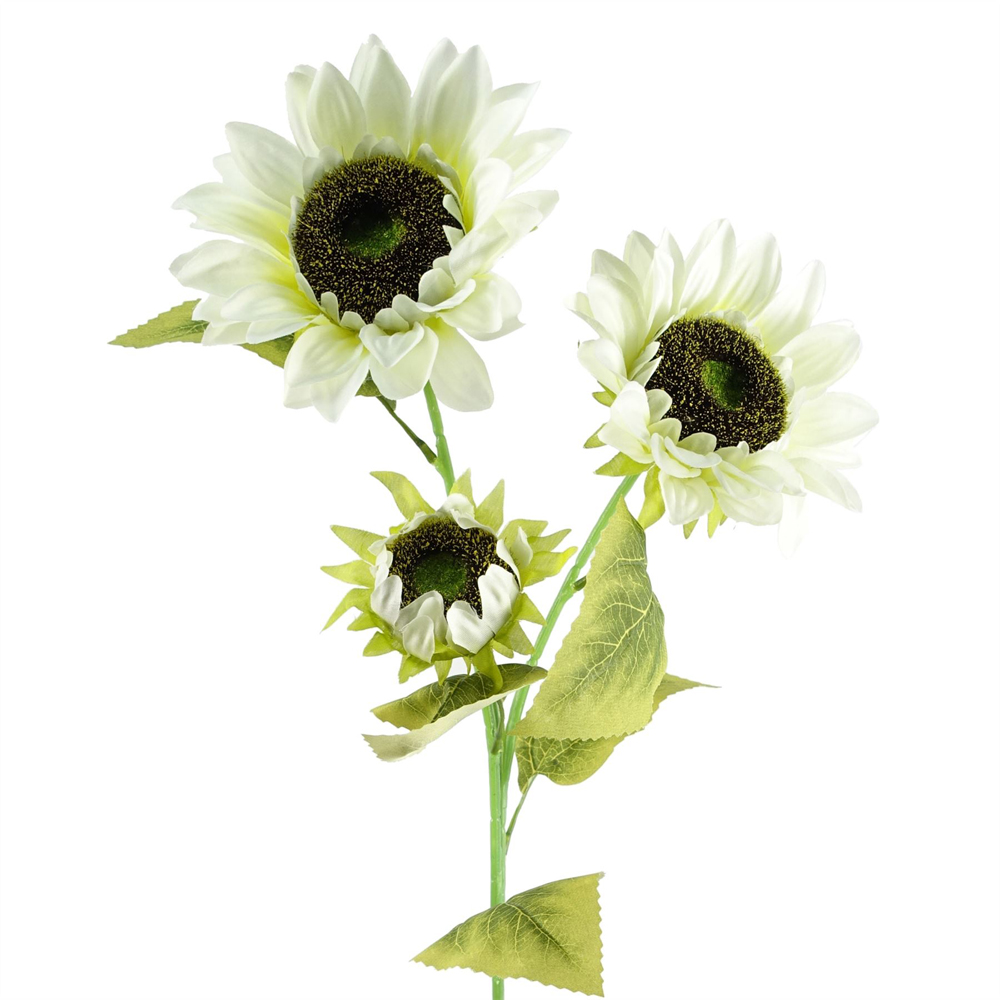 Leaf White Sunflower Single Stem Artificial Flower 2.9ft 6 Pack Image 4