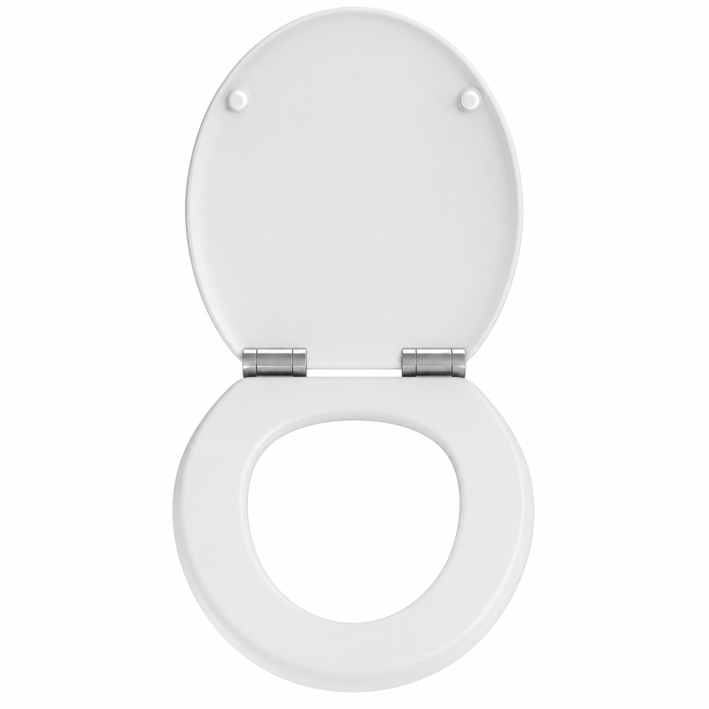 Go Bathrooms Matt White Universal Soft Close Round Oval Toilet Seat Image 2