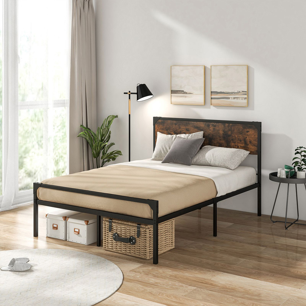 Costway Queen Metal Platform Bed Frame with 9 Support Legs Image 5
