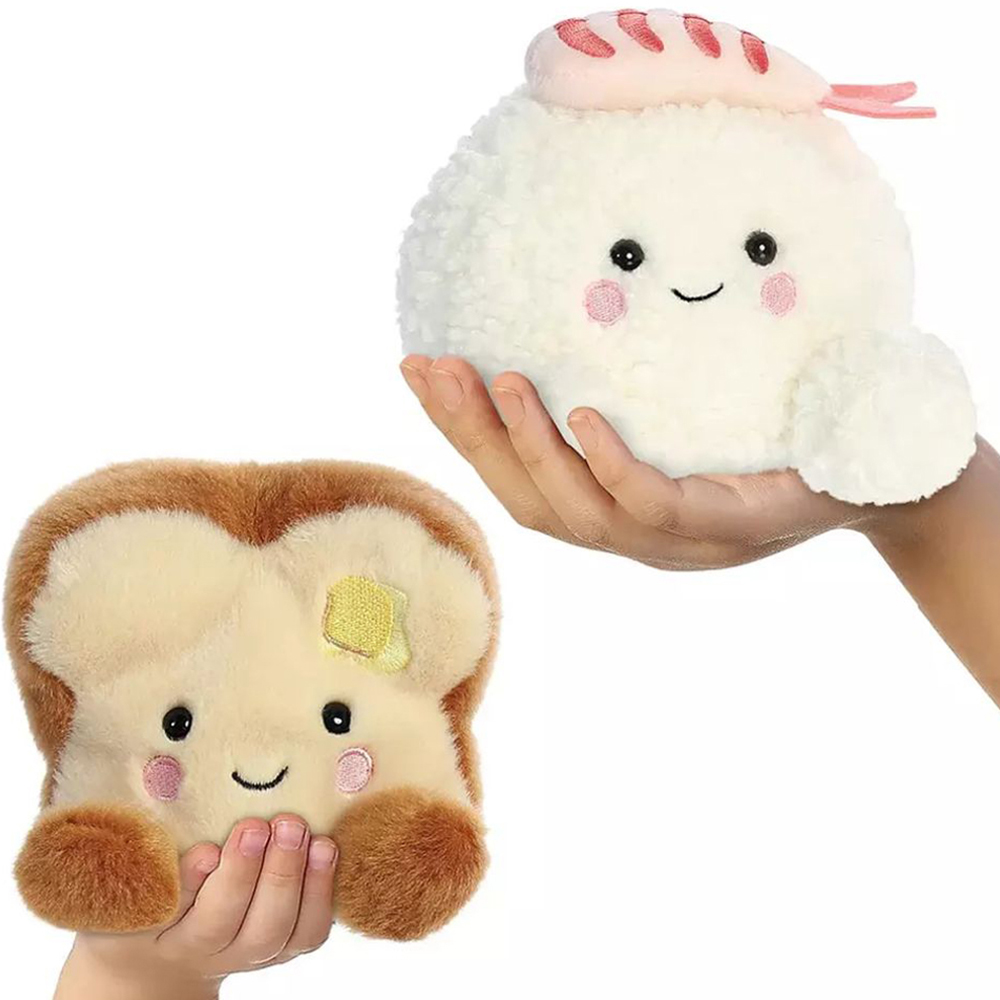 Aurora Palm Pals Buttery Toast and Ebi Shrimp Sushi Soft Toys 13cm Image 4