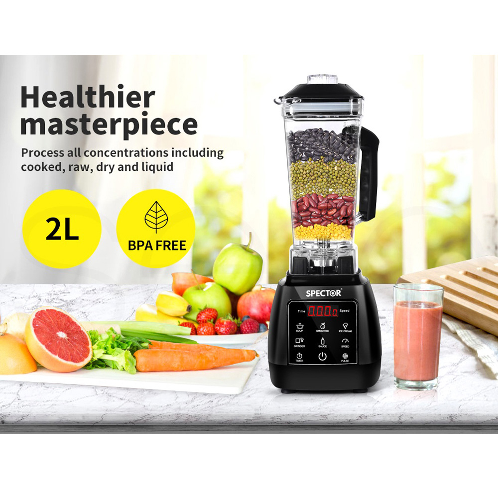 Spector AP0029-BK Black Commercial Blender Mixer Food Processor 2L Image 3