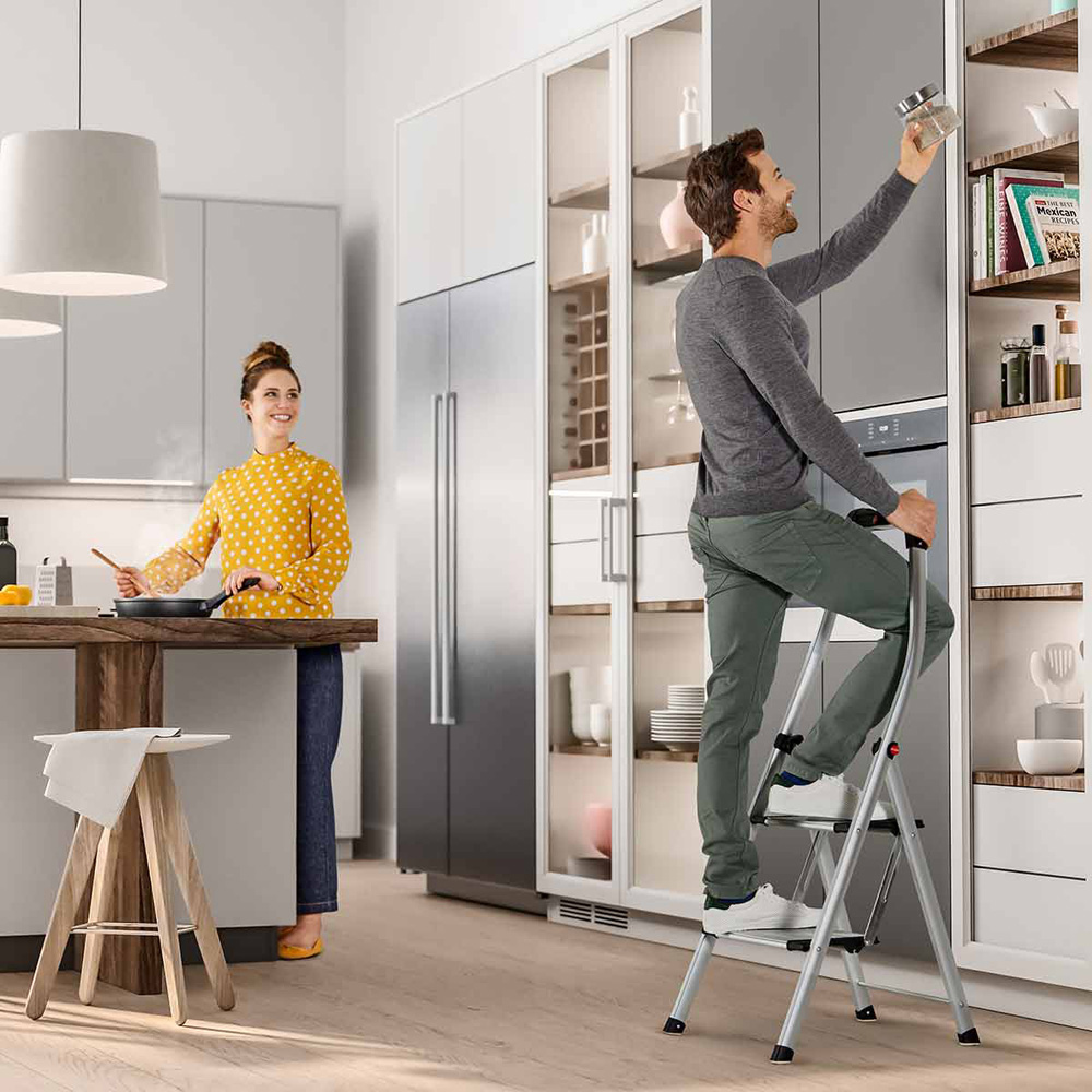 Hailo 4302-301 K100 2 Tread Topline Aluminium Comfort Step Ladder Image 2