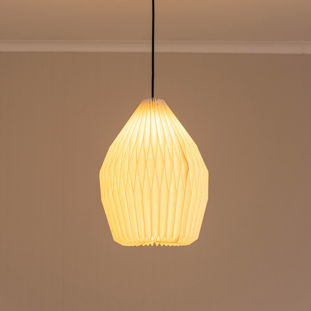 ValueLights Astrid Geometric Origami Teardrop Paper Pleated Lamp Shade 30cm Image 2