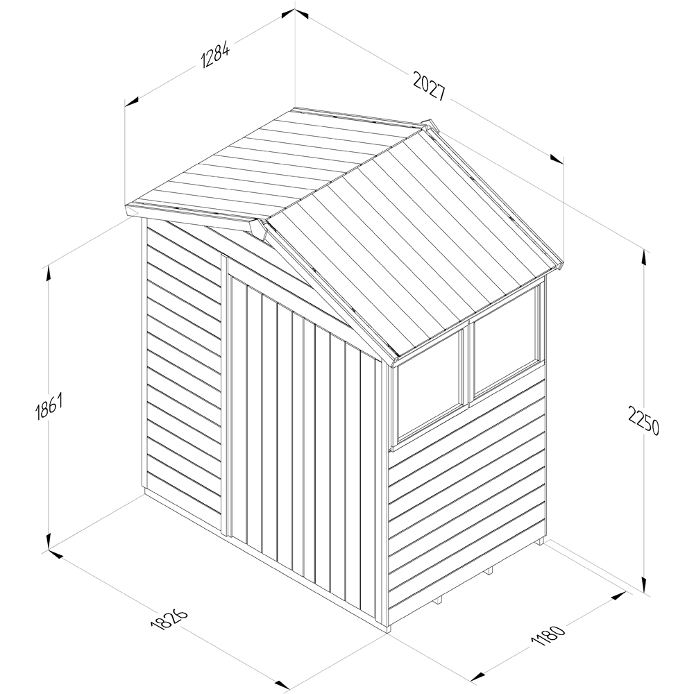 Forest Garden Timberdale 6 x 4ft Single Opening Apex Shed Image 9