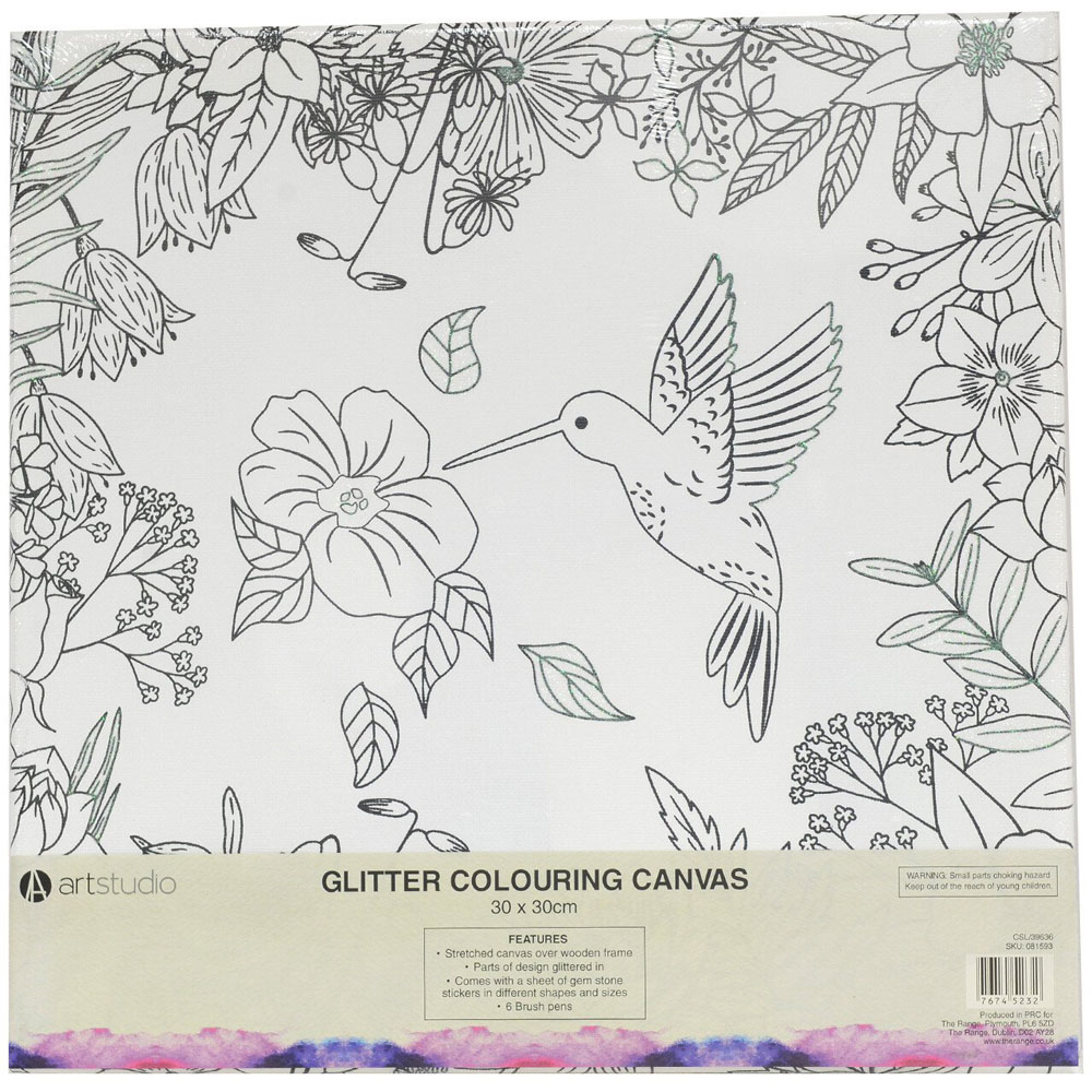 Art Studio Glitter Colouring Canvas Image 2