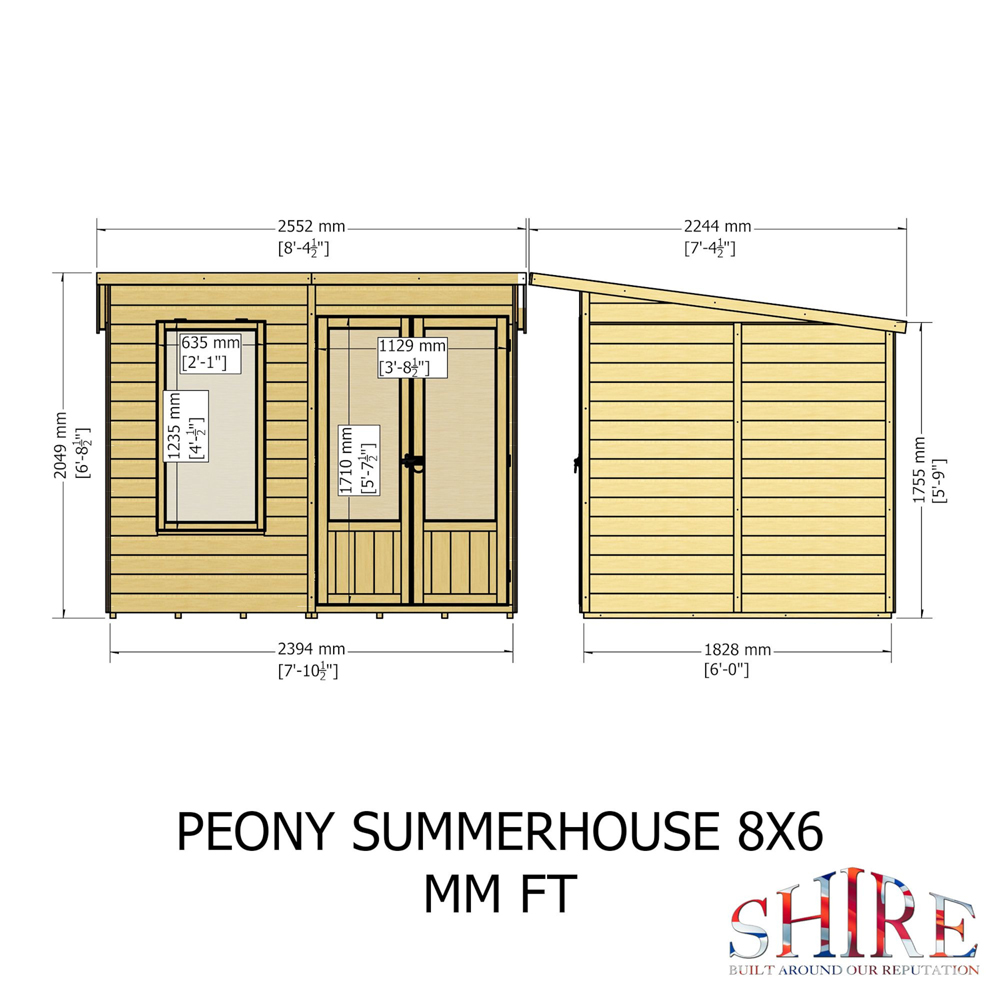 Shire GB Peony 8 x 6ft Summerhouse Image 9