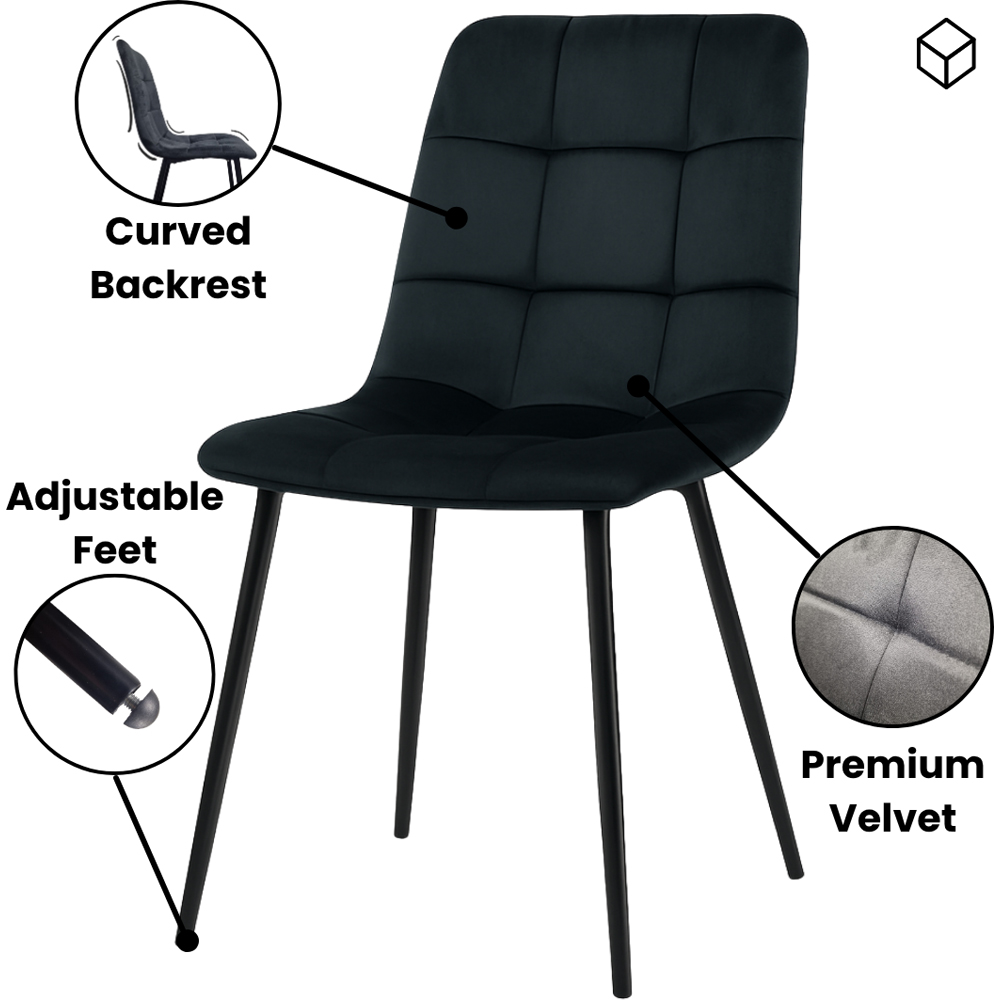 Kosy Koala 4 Seater Velvet Dining Bench Set Oak Effect and Black Image 5