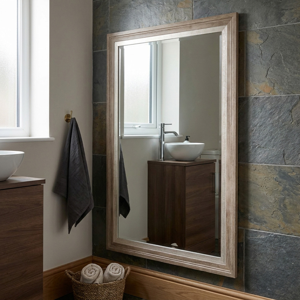 Arbury Stepped Mirror Brown Image 2