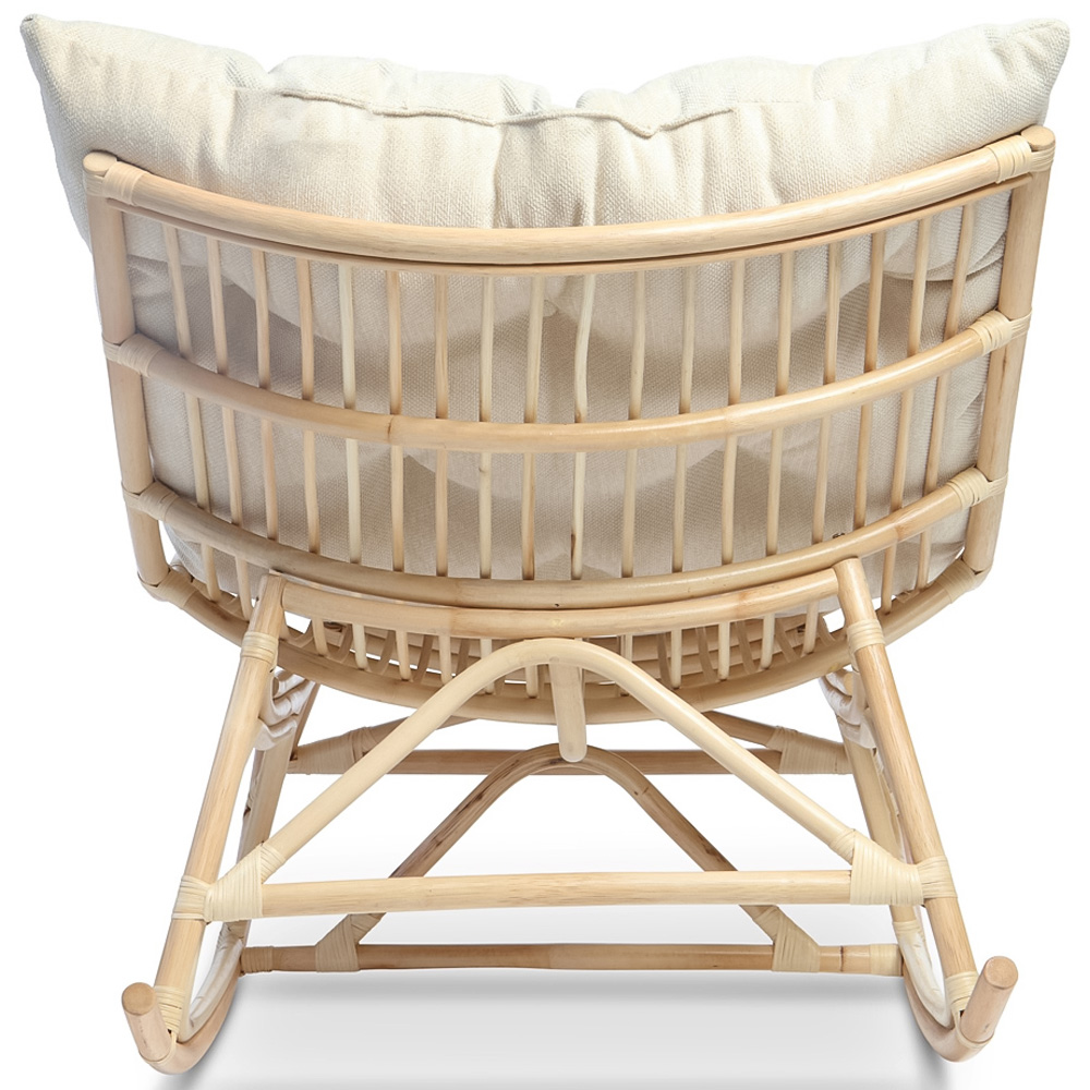 Desser Papasan Country Beige and Natural Rattan Rocker Chair Image 5