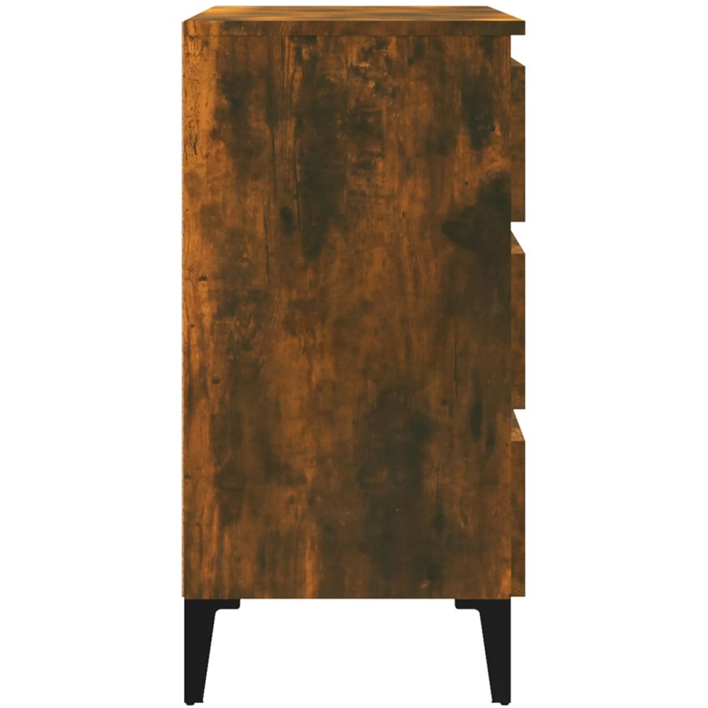 vidaXL 3 Drawer Smoked Oak Sideboard Image 6