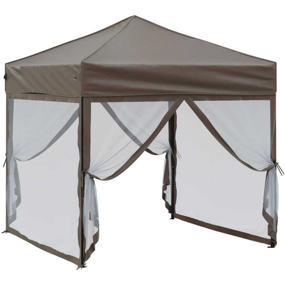 vidaXL 2 x 2m Taupe Foldable Gazebo Party Tent Image 3