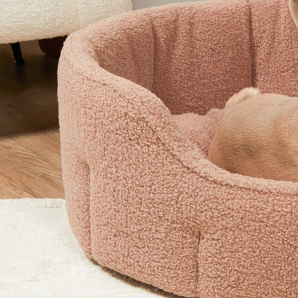 Clever Paws Boucle Oval Pet Bed - Brown Image 5