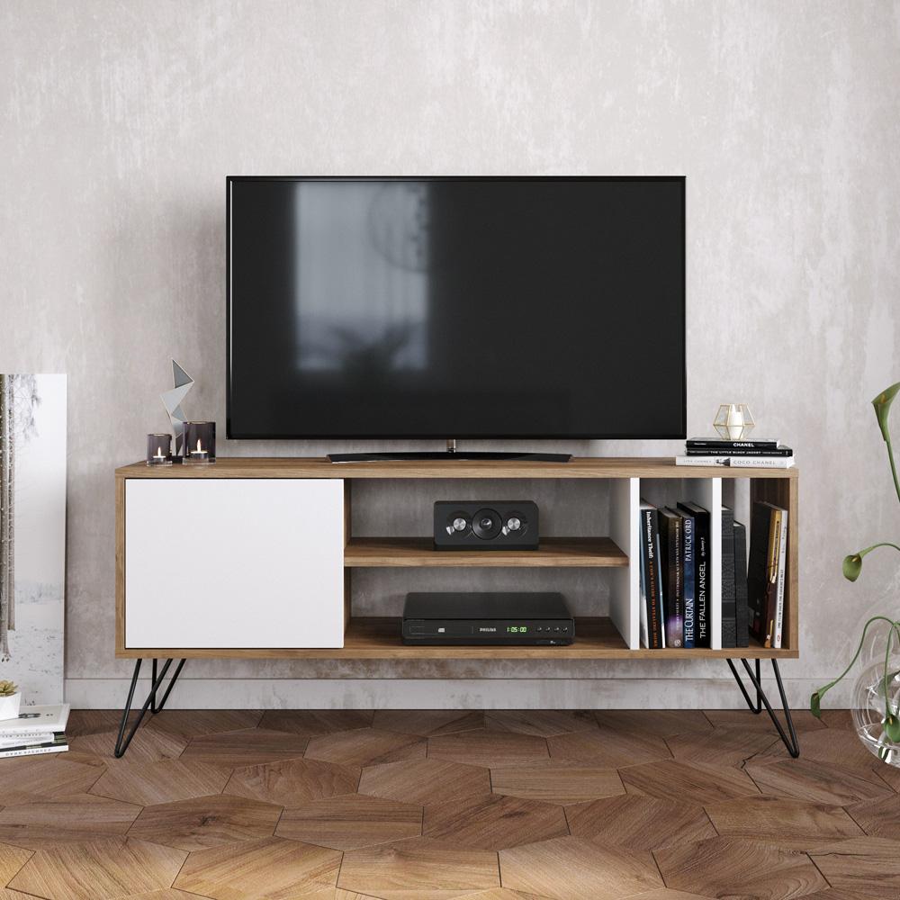Decorotika Mistico Walnut and White TV Unit Image 4