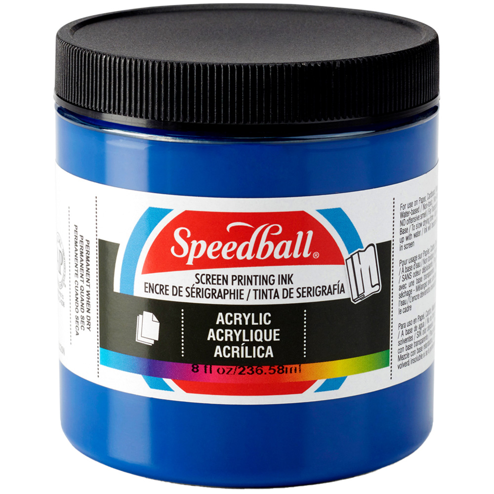 Speedball Process Cyanine Acrylic Screen Printing Ink 236.2ml Image