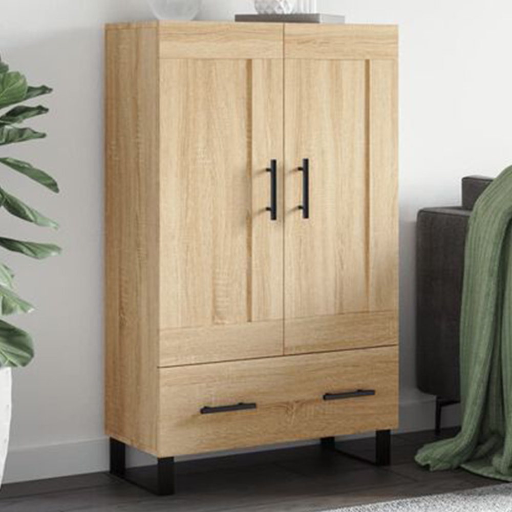 vidaXL 2 Door Single Drawer Sonoma Oak Highboard Image 1