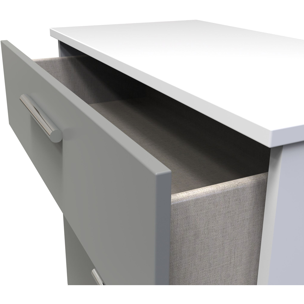 Crowndale Contrast 4 Drawer Dusk Grey and White Deep Chest of Drawers Ready Assembled Image 5