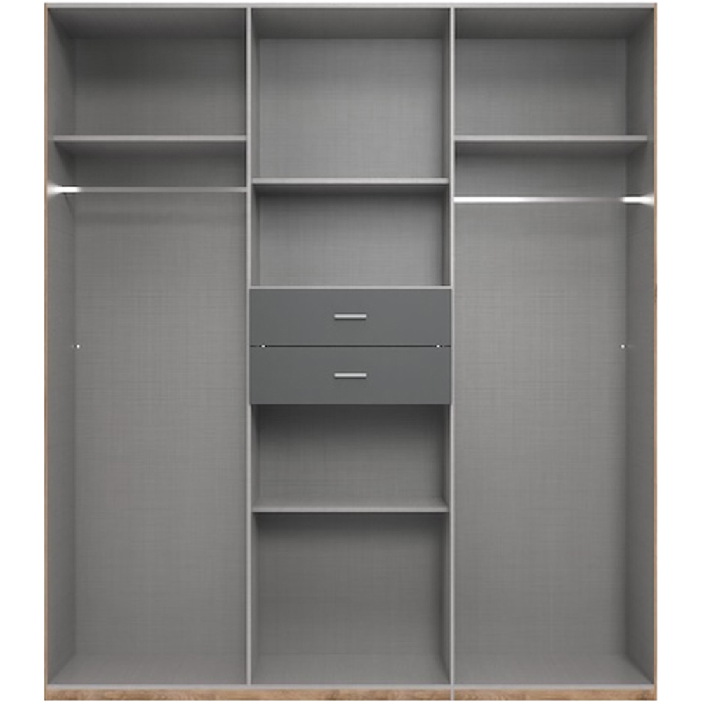 TJ'S Dillingen 8 Door 2 Drawer Grey Wardrobe Image 3