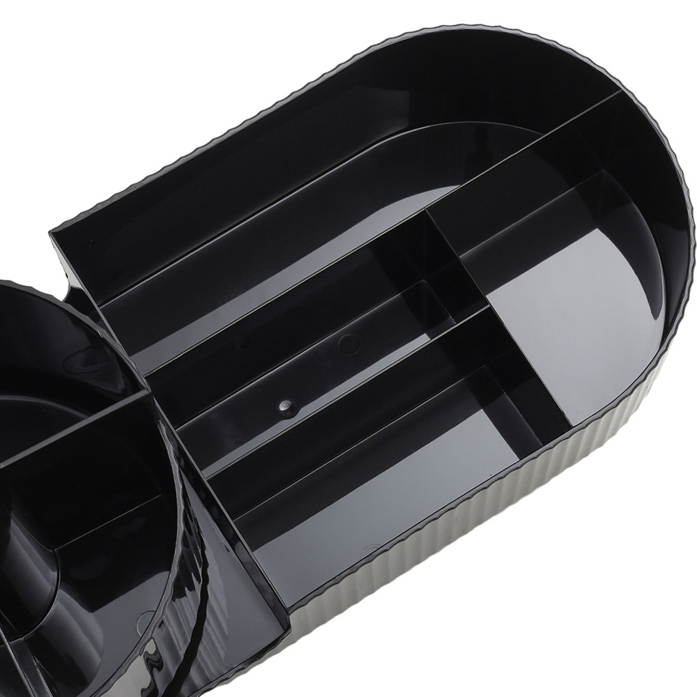 H&O Direct Black Makeup Organiser with Rotating Brush Holder Image 4