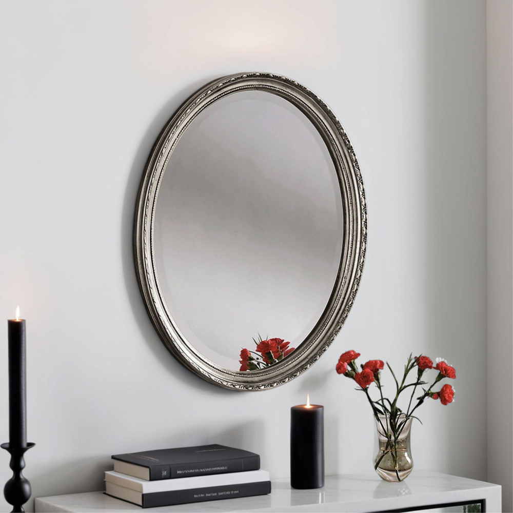 Yearn Gold Traditional Oval Wall Mirror 68 x 58cm Image 2