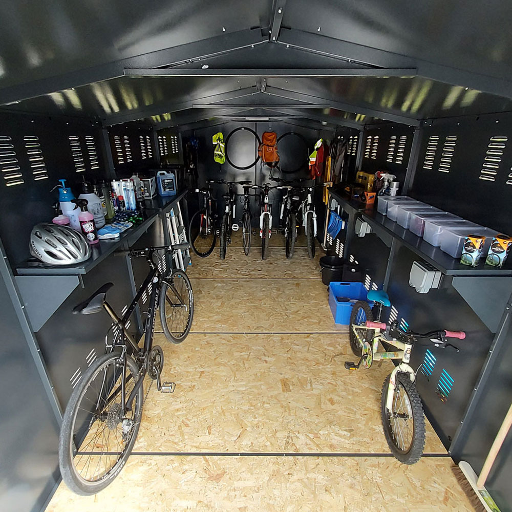 Asgard Gladiator 7 x 18ft Double Door Grey High Security Apex Bike Shed Image 8