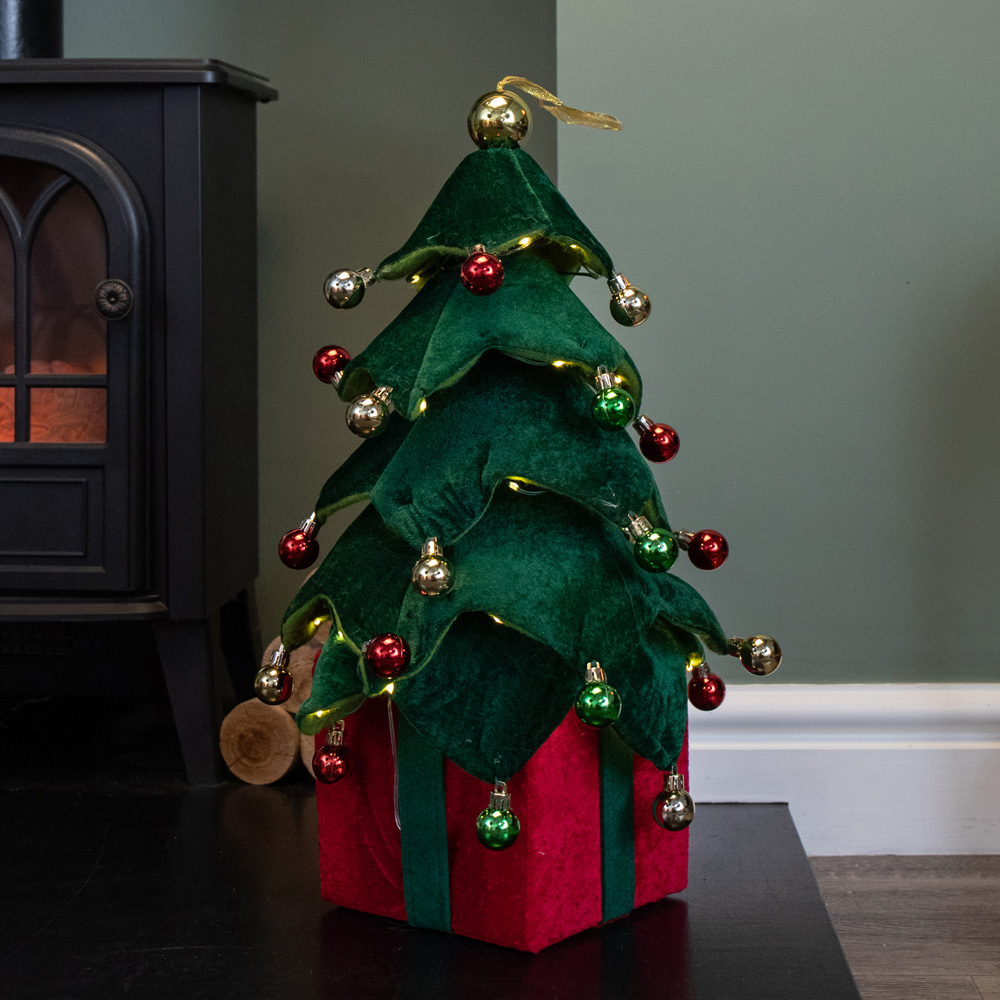 Samuel Alexander Warm White LED Battery Powered Light-Up Christmas Tree with Baubles 49cm Image 8