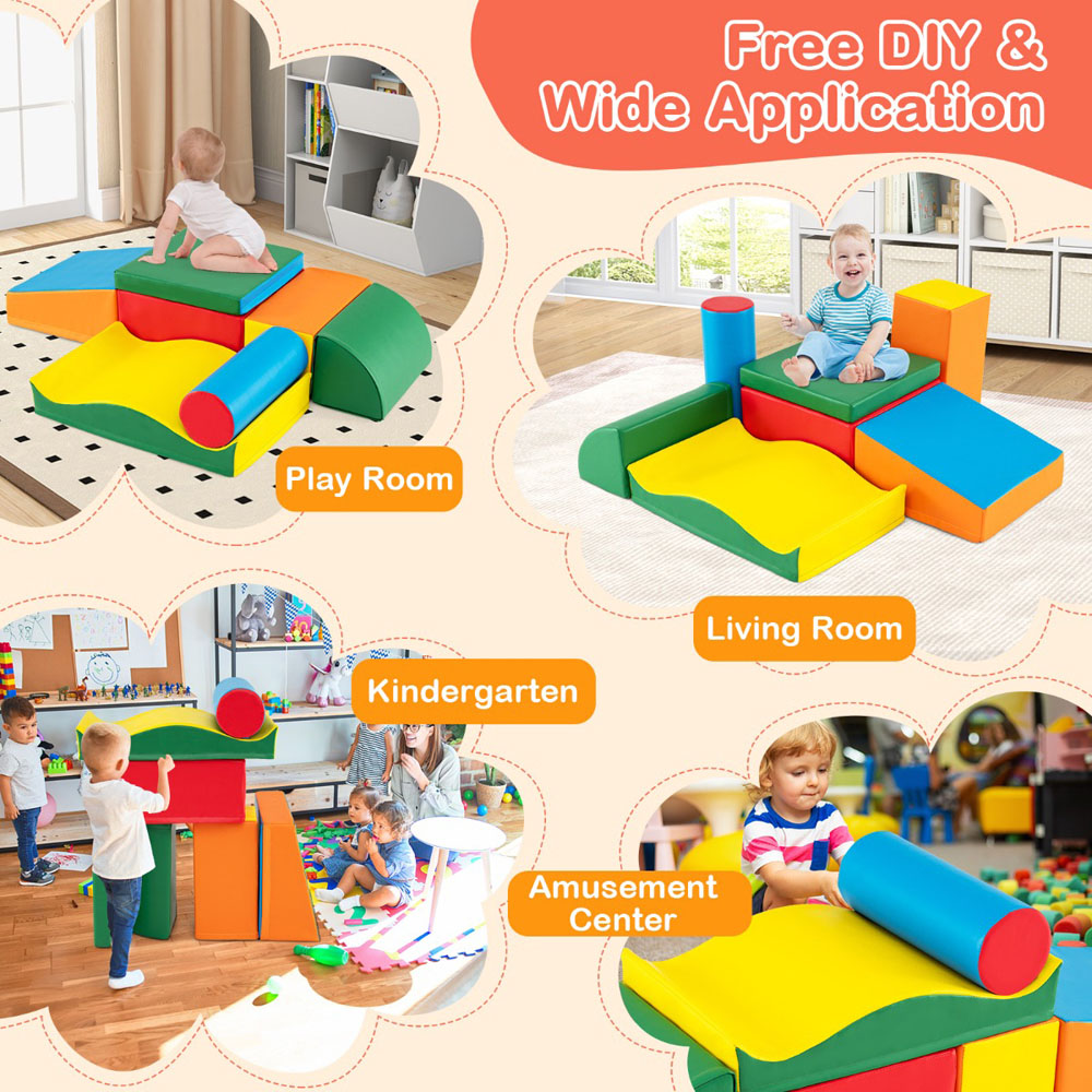 Costway Colourful Toddlers EPE Foam Climbing Toys Set 7 Piece Image 6