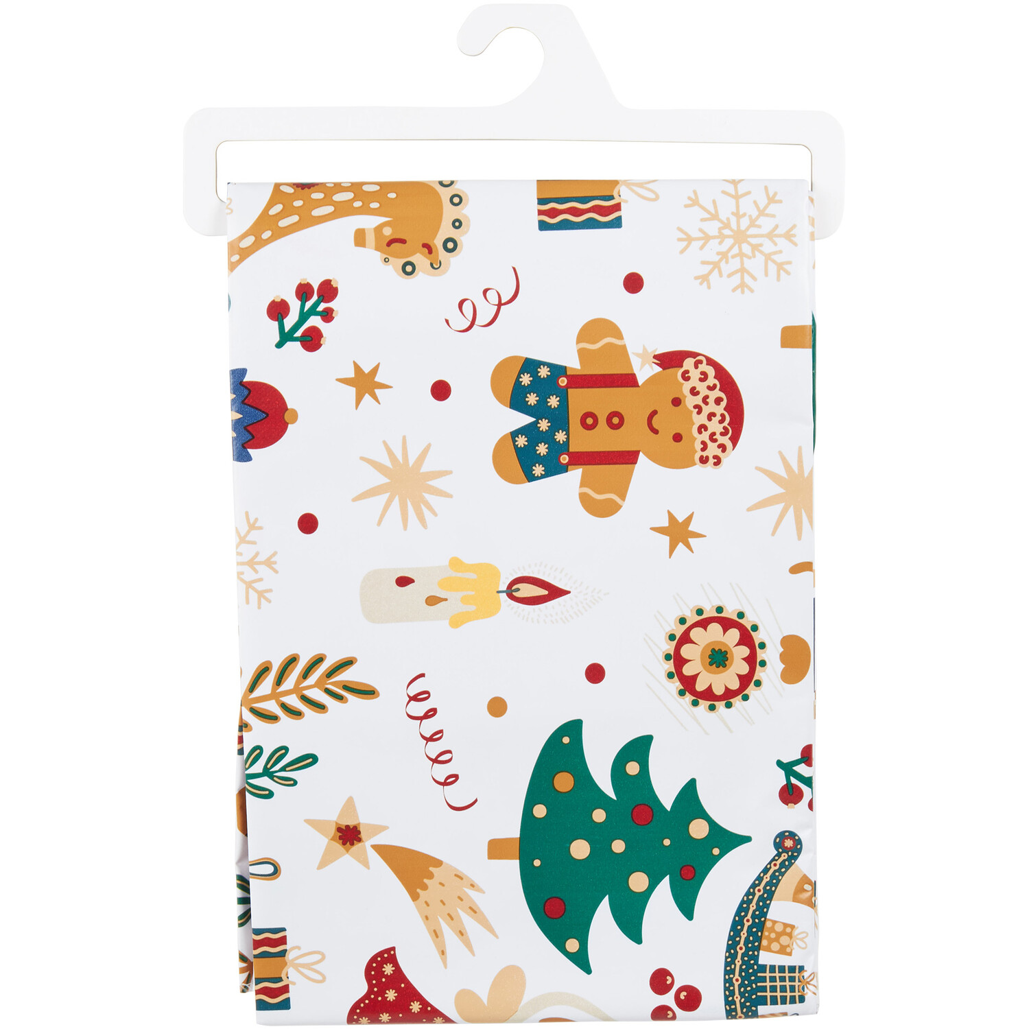 Christmas Print Wipe Clean Tablecloth - White Image 2