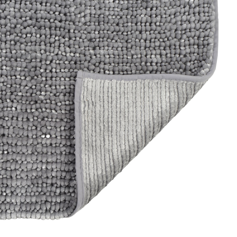 Allure Bath Fashions Dove Grey Velvet Chenille Bobble Non-Slip Bath Mat Image 4