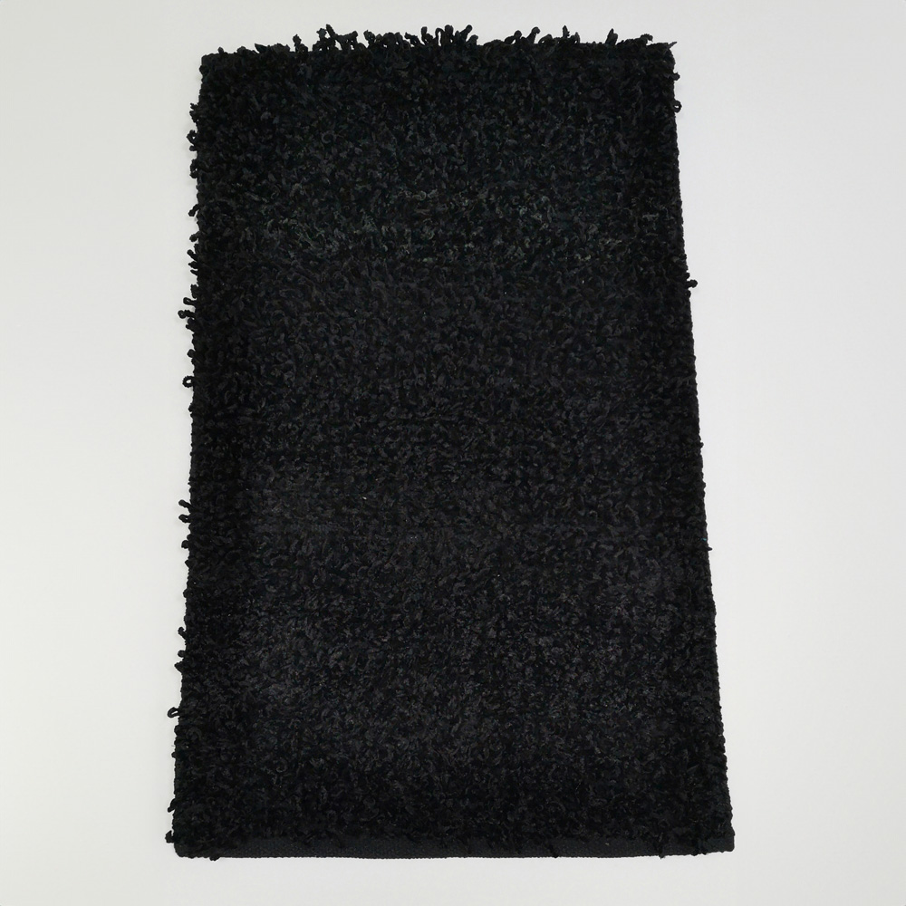 Rapport Home Oxford Black Shaggy Super Absorbent Rug 88 x 55cm Image 2