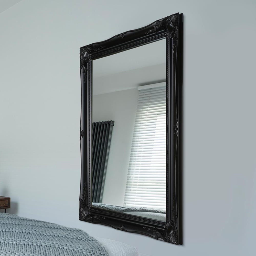 MirrorOutlet Hamilton Black Shabby Chic Wall Mirror 91 x 66cm Image 2